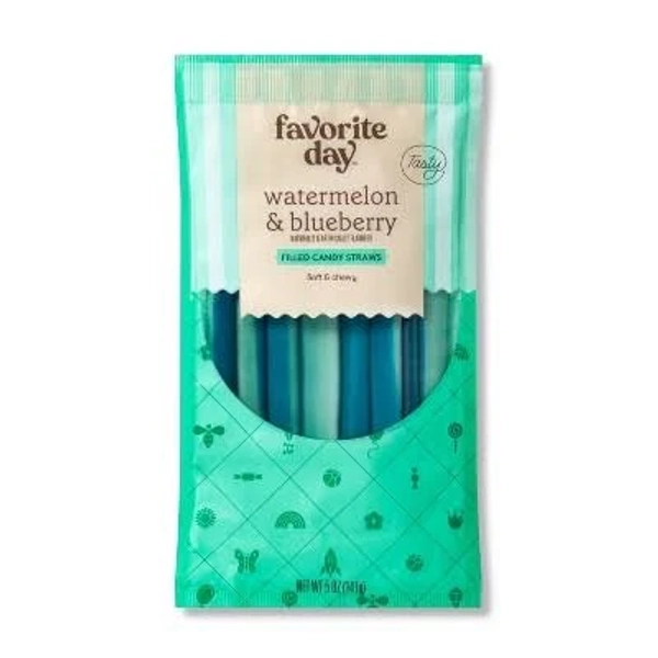 Favorite Day Filled Candy Straws Watermelon & Blueberry 5 oz