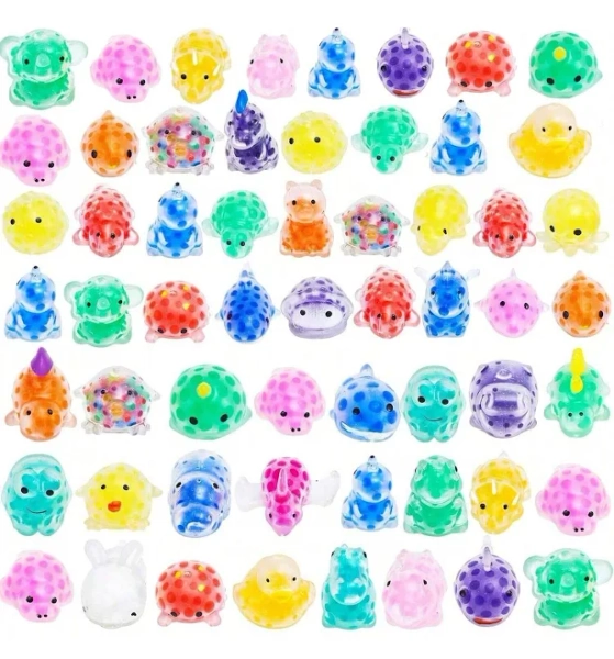 6/12/24/36pcs Mini Squeeze Stress Relief Balls, Cute Animal Shaped Soft Fidget Toys, Sensory Toys Suitable For Children, Boys, Girls, Teens, Can Be