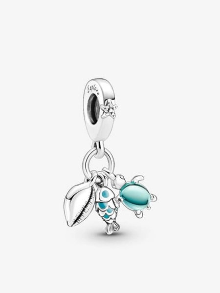 Charm Pendente Pesciolino, Tartaruga Marina e Conchiglia