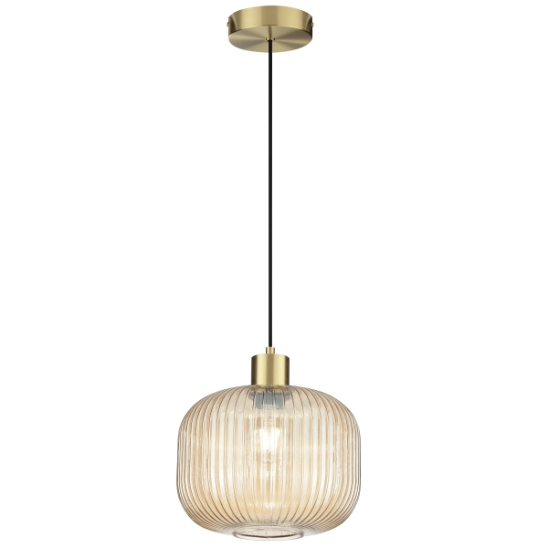 Suspension Dipsy verre, ambre, Diam.25 cm INSPIRE, E27