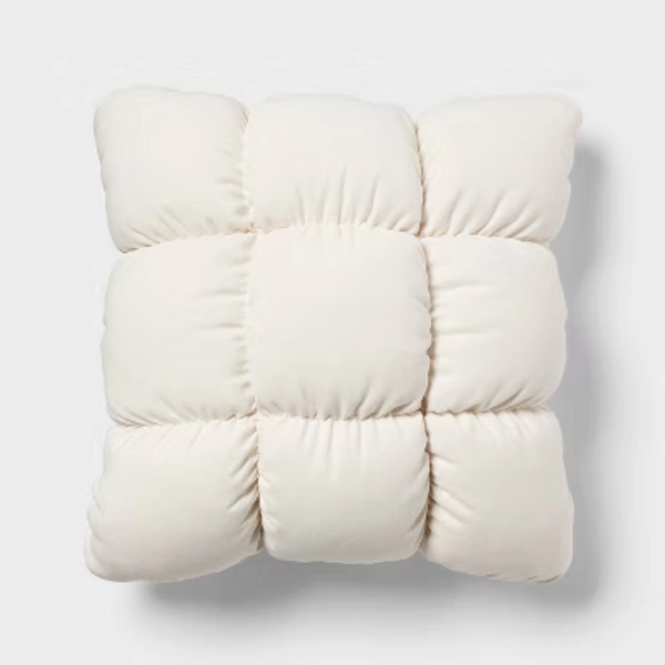 RE Dec Square Throw Pillow Ivory - Room Essentials™