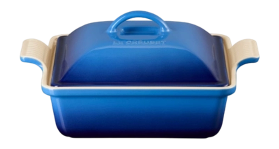 Ovenschaal Le Creuset Heritage Vierkant met Deksel Azure 23 cm