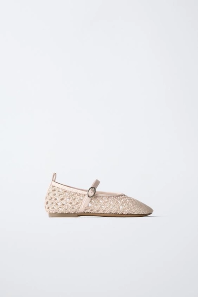 CROCHET EFFECT BALLET FLATS