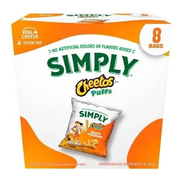 Cheetos Simply Puffs Cheese Flavored Snacks White Cheddar