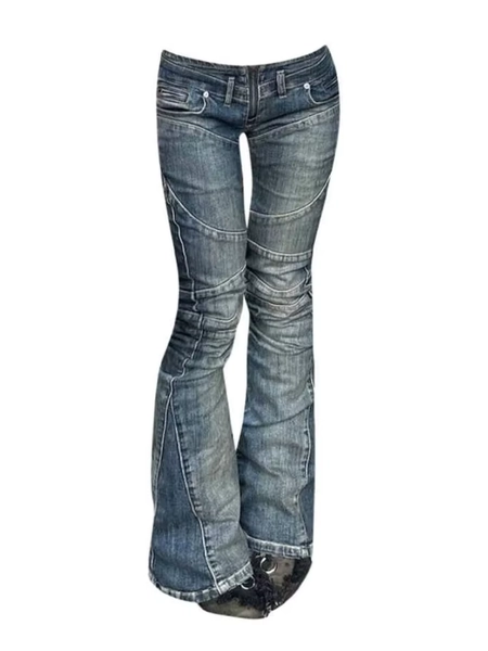 Vintage Streetwear Low Rise Jeans for Women Gyaru Harajuku Japanese Y2k Grunge Designer High Street Skinny Jeans - AliExpress 200000345