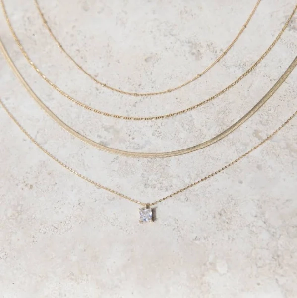 Layered Gold Necklace Set
