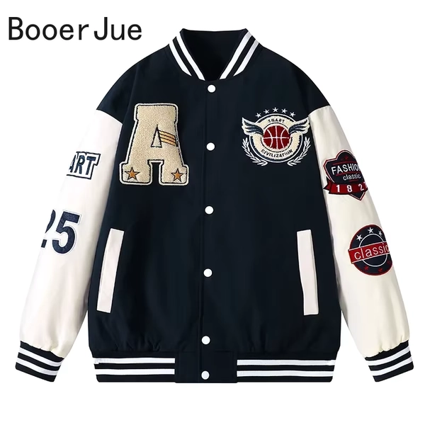 Varsity Baseball Bomber Jacket Men Hip Hop Harajuku Bone Letter Patchwork Leather Jackets Streetwear Women Unisex College Coats - AliExpress 200000343