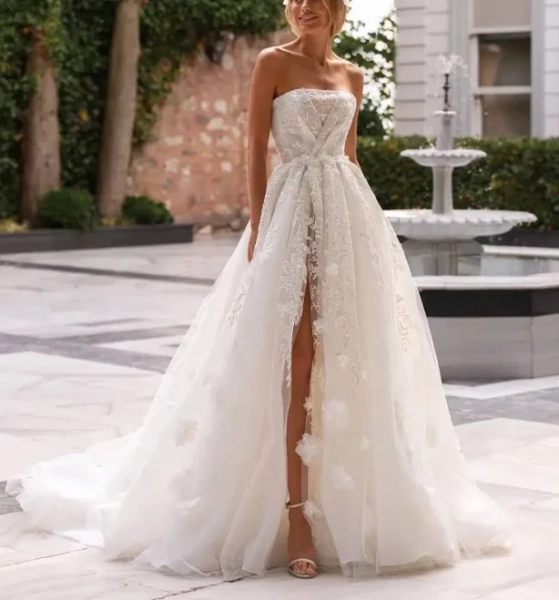 Panakeia Strapless Sweetheart Ballgown Wedding Dress
