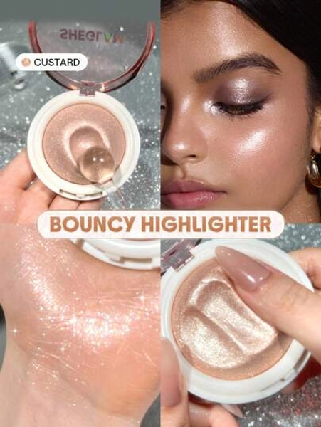 SHEGLAM Glowchi Bouncy Highlighter-Custard Brand Beauty Makeup Cosmetic For Women Girls Perfect For Fall Winter Ideal For Y2K Fancy Fashion Suitable For Birthday Present Halloween Party Ready Best Color