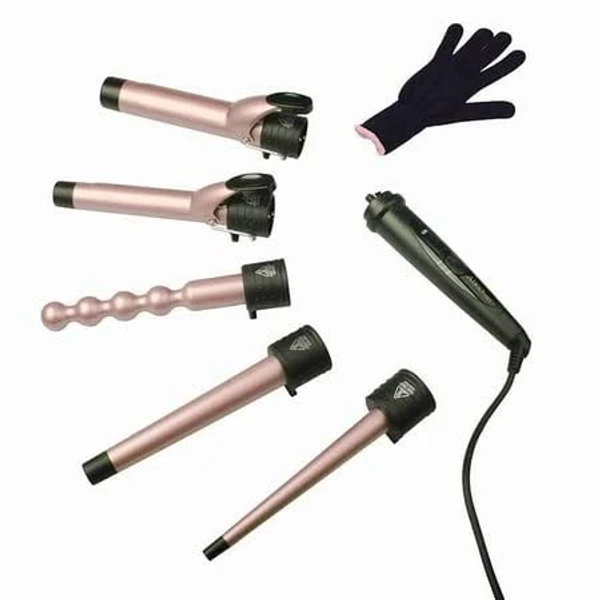 Aiko Pro 5 in 1 Advanced Titanium Curling Iron Wand Set