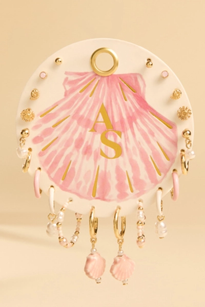 
        Pink Shell 10PK Earring Set in Pink│Altar'd State
    