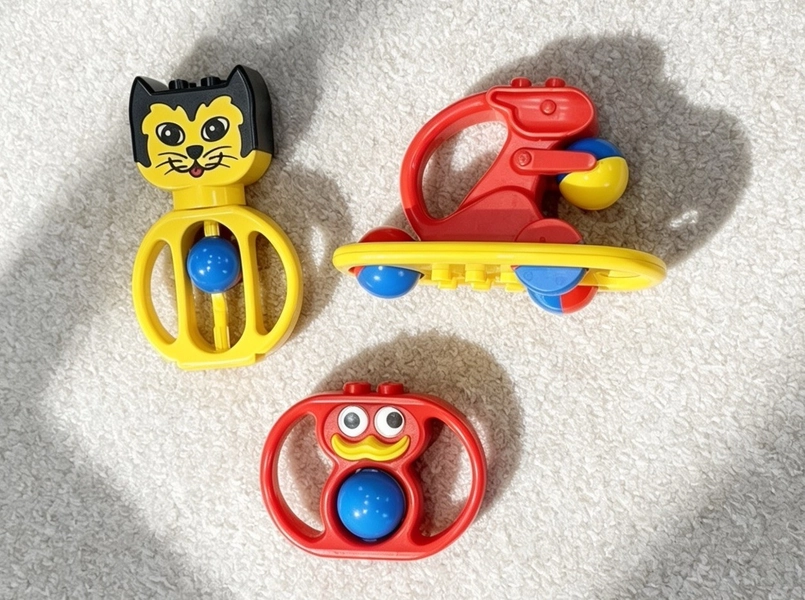 Vintage 1980’s Lego Duplo Baby Toys Rattles Push Along