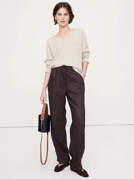 Linen Pull-On Ankle Pant