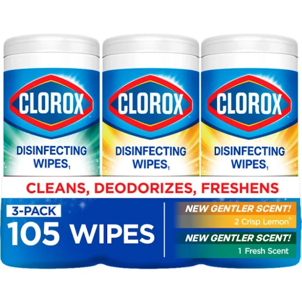 Clorox Bleach-Free Disinfecting and Cleaning Wipes, 35 Count Each, 3 Pack, Size: 105 ct