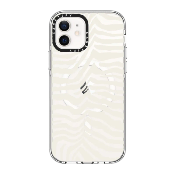 Impact Clear iPhone 12 Case MagSafe Compatible - Zebra Stripe