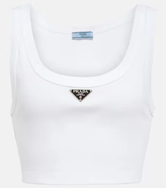 Cropped-Top aus Baumwoll-Jersey