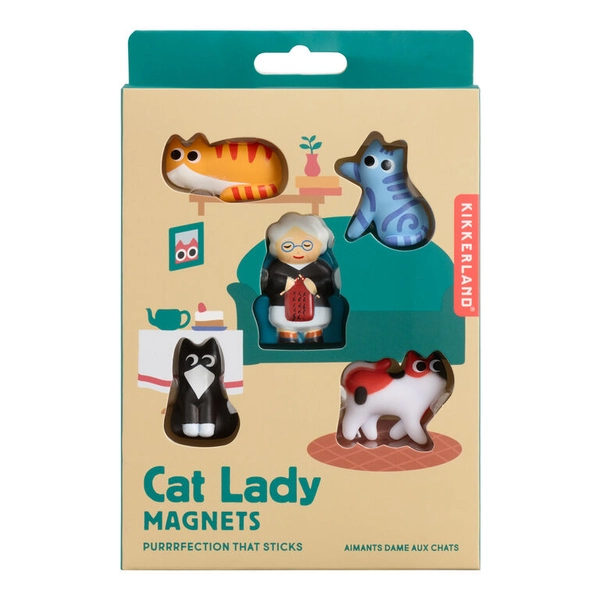 Kikkerland Cat Lady Magnets 5 Pack