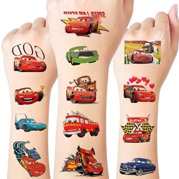 Racing Car For Kids Birthday Party Supplies, 57Pcs Car Temporary Tattoos Party Favors Gifts, Removable Tattoo Stickers for Goody Bag Treat Bag Stuff for Cars Birthday Decorations