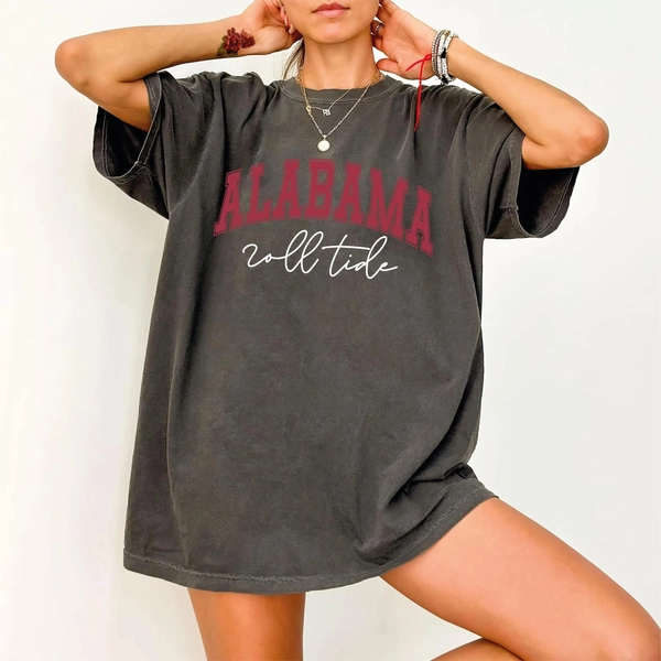 Alabama Tshirt,Bama Tshirt, Vintage Aesthetic Game Day Tee, Alabama Football Fan Shirt,Alabama Crewneck Oversized Shirt