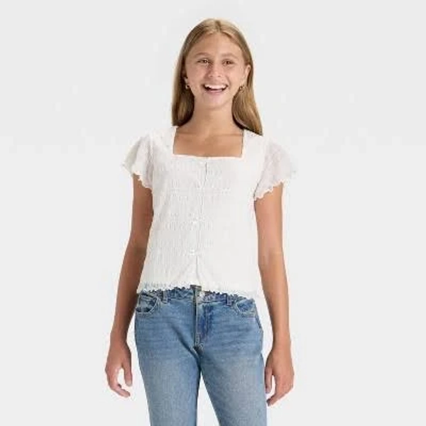 Art Class Girls' Bow Front Top