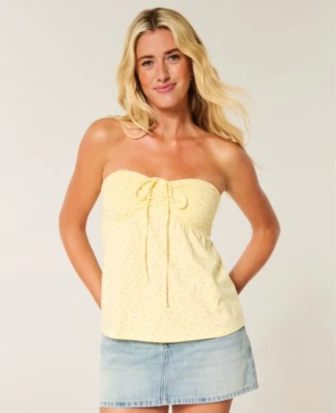 Strapless Cinched Babydoll Top