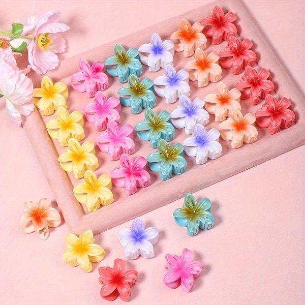 A Set of 15 Colorful Dopamine Atmosphere Flower Hair Clips, Featuring Bright Floral Designs - Sweet And Easy Large Flower Clips, Egg Flower Clips, Perfect for a Summer Beach Style - an Ideal Birthday Gift, Casual Hair Clips | Easy-To-Use Clips