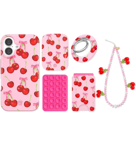Sweet Cherry Velvet Caviar iPhone Bundle Set