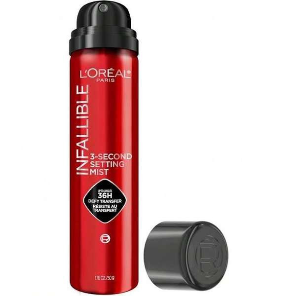 L'Oreal L'Oreal Paris Infallible Spray Fijador De Maquillaje De 3 Segundos Larga Duración Bruma Microfina 36 Horas De Uso Transparente 1.76