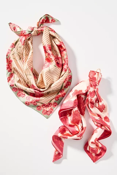 Summer Fruits Printed Hair Scarves, Set of 2