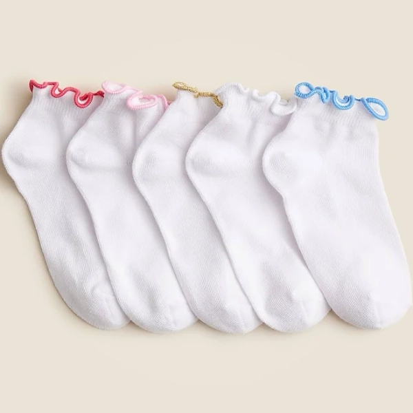 Crewcuts Girls' Ruffle Ankle Socks Five-Pack