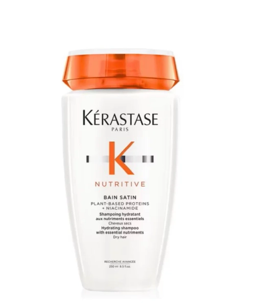 Kérastase Nutritive, Hydrating Shampoo for Dry Hair, Nourishing Formula With Niacinamide, Restores Shine, Bain Satin 250ml