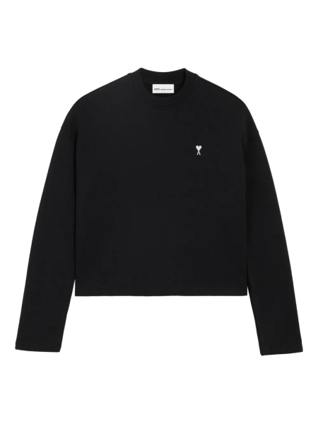 AMI Paris Ami Cropped Sweatshirt | Black | FARFETCH