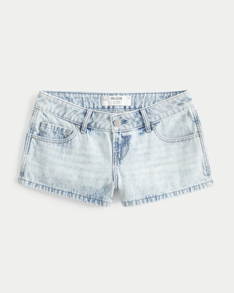 Low-Rise Light Wash Mini Jean Shorts