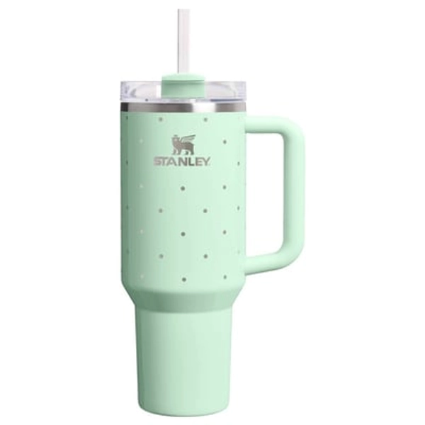 Stanley 40 oz Stainless Steel H2.0 FlowState Quencher Tumbler Peppermint Polka Dot