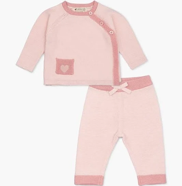 monica + andy Little Darling Knit Top + Bottom Pink