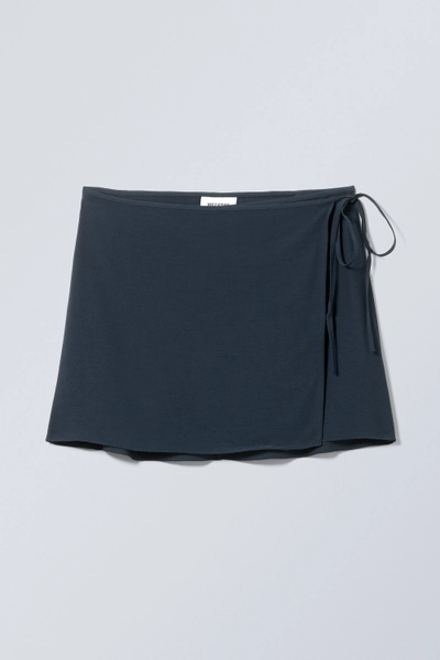 Tailored Viscose Mini Wrap Skirt