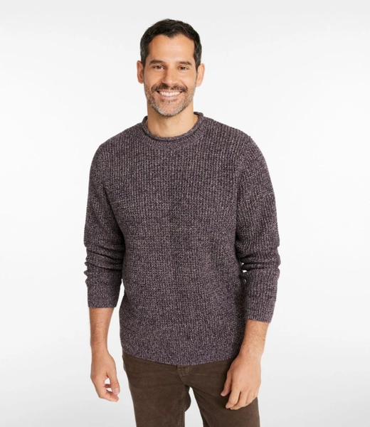 Men's L.L.Bean Organic Cotton Waffle Sweater, Rollneck Crew