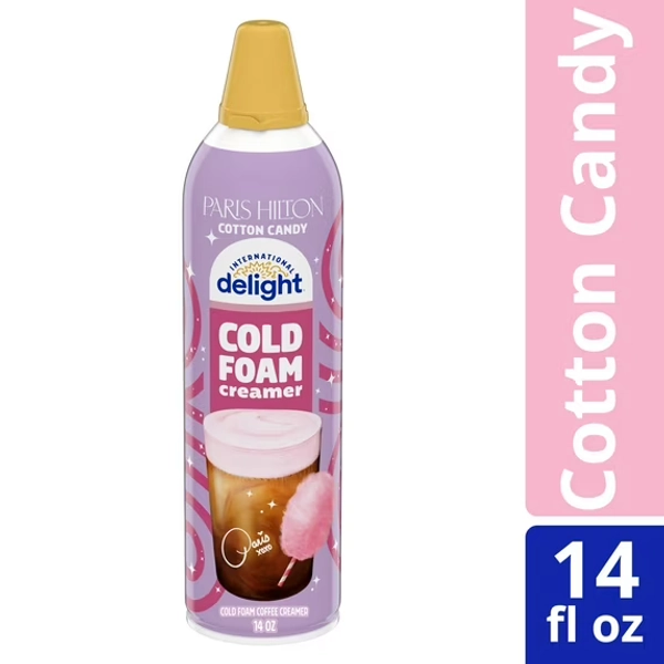 International Delight Paris Hilton Cotton Candy Cold Foam Coffee Creamer Can, 14 oz
