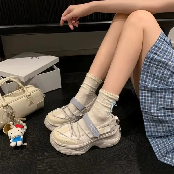 Mary Jane Style Thick Heel Summer New Women's Shoes Comfortable Sports Sandals Heightening Casual All-Match Slip-On Loafers - AliExpress 