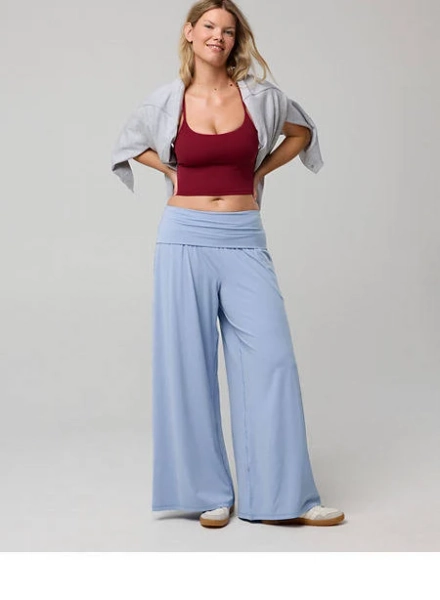 Aerie Real Me Foldover Super Wide Leg Pants