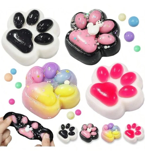 4pcs Cat Squishy Paw Toys