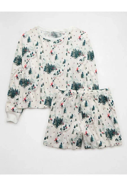 AE Luxe Plush Holiday Pj Set