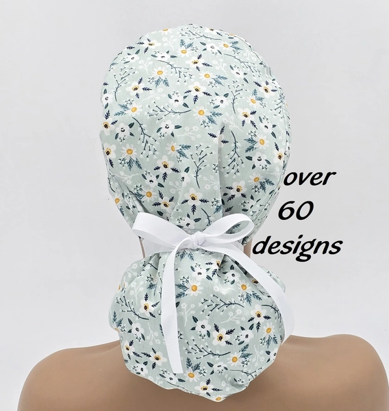 Ponytail scrub cap-satin lined scrub cap for women-scrub hats ponytail-satin scrub cap-surgical cap satin