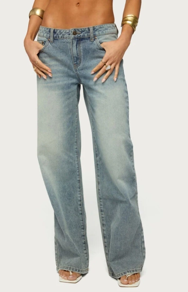 Raelynn Washed Low Rise Baggy Jeans