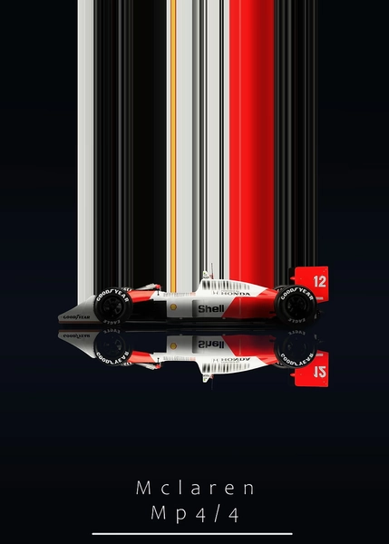 'Mclaren Mp4 4 F1 Car ' Poster, picture, metal print, paint by Vineet Suresh | Displate