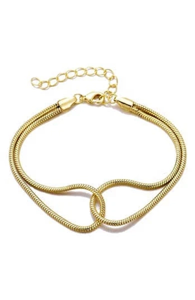 Adornia Women's 14k Gold Plated Interlocking Rope Chain Bracelet