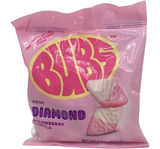 Bubs Sour Diamond Strawberry Vanilla Peg Bag