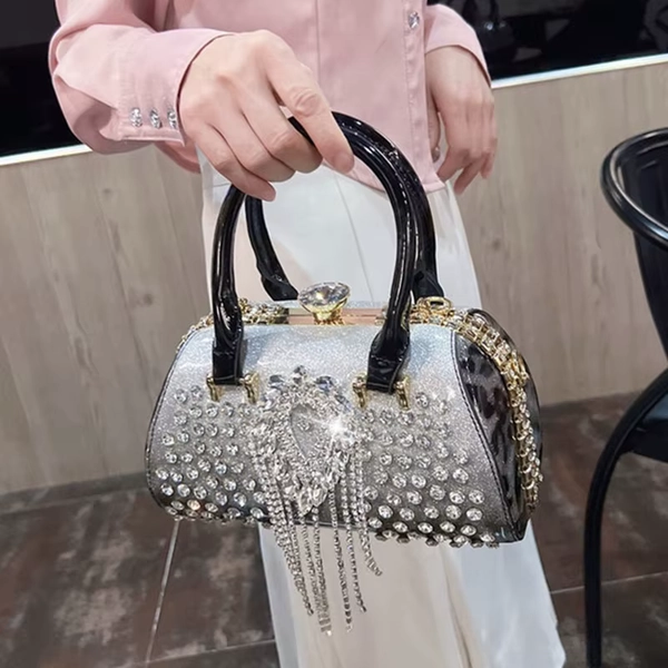 Fashion Diamonds Leather Women's Handbag Small Shoulder Cross-Body Bag New Elegant Evening Bag Portable Girls Party Dinner Bags - AliExpress 1524