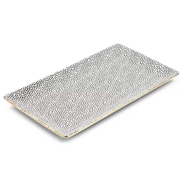 Thyme & Table Stoneware Rectangular Serve Platter, Dot