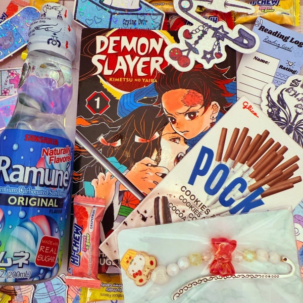 Mystery Manga Gift Box, Wrapped book Surprise Volume 1, Japanese Snacks, Handmade Bookmark & Stickers, Anime Lover Gift Set